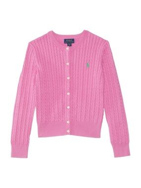 Polo by Ralph Lauren Pink Cable-Knit Button Cardigan Sweater